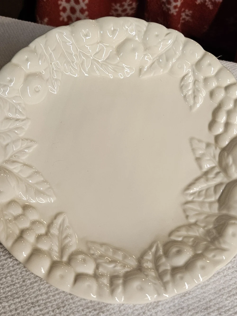 Vintage Claire Burke Ceramic Fruit-Embossed Serving Plate